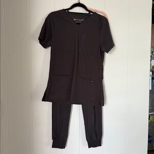 Dark Gray Women's Scrub Set